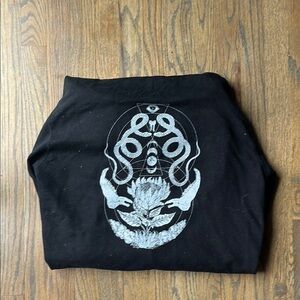 Black Graphic Hoodie floral bone snakes moon eye dress Christmas sweater bundle